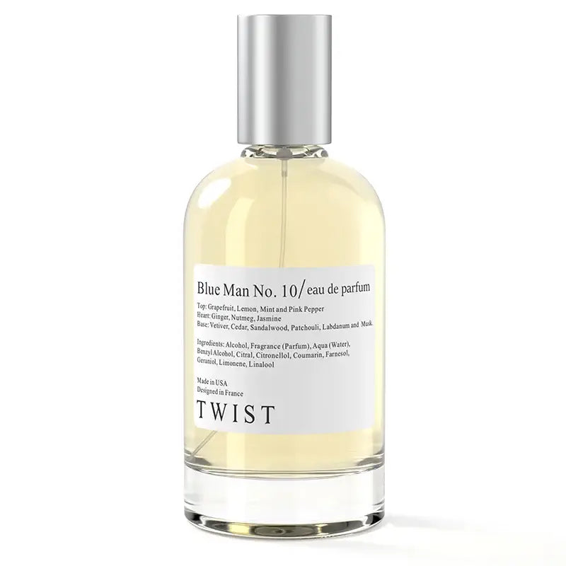 Twist Blue Man No. 10 Eau de Parfum Inspired by CHAN. Bleu Long Lasting Perfume for Men Paraben Free Vegan Clean Ingredients Fragrance Spray